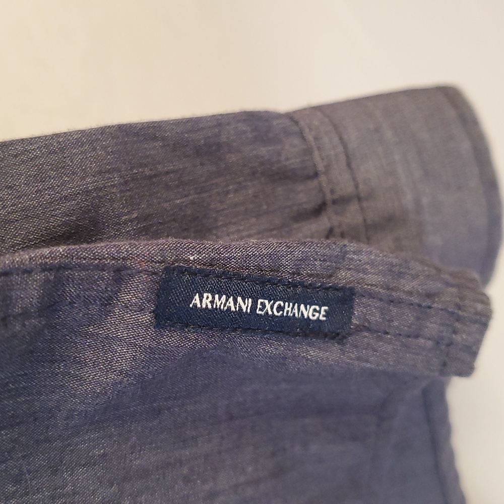 A|X Armani Exchange Mens Long Sleeve Button Shirt Gray Size XL  Business Casual - Picture 9 of 10